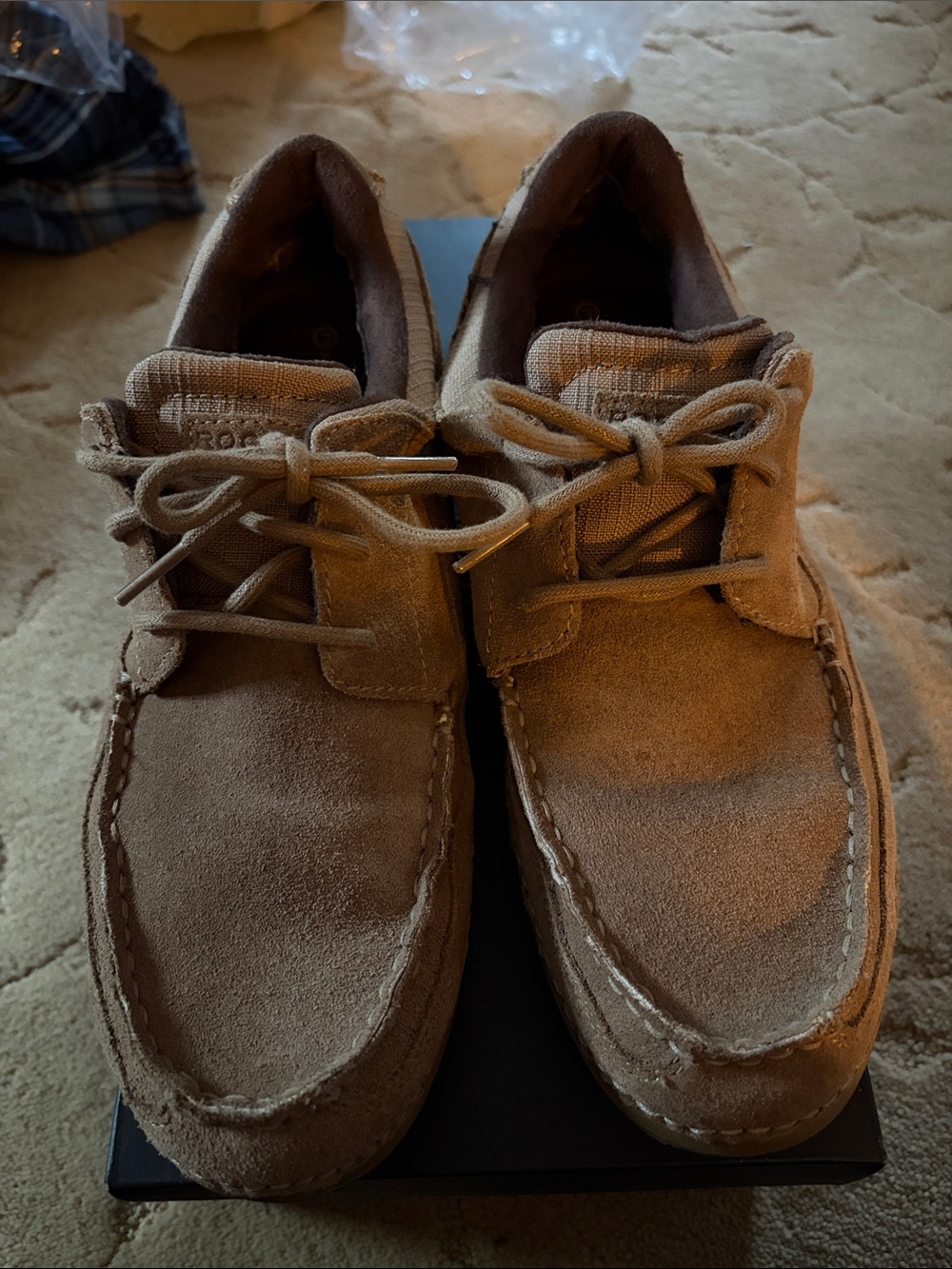 Rockport Men's Casual Suede Lace-Up Shoes in Light Brown